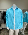 Diamond Stamp Shacket (Teal)