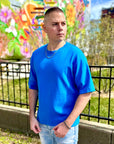 Kaleidoscope Heavy Oversized Crop T (Blue)