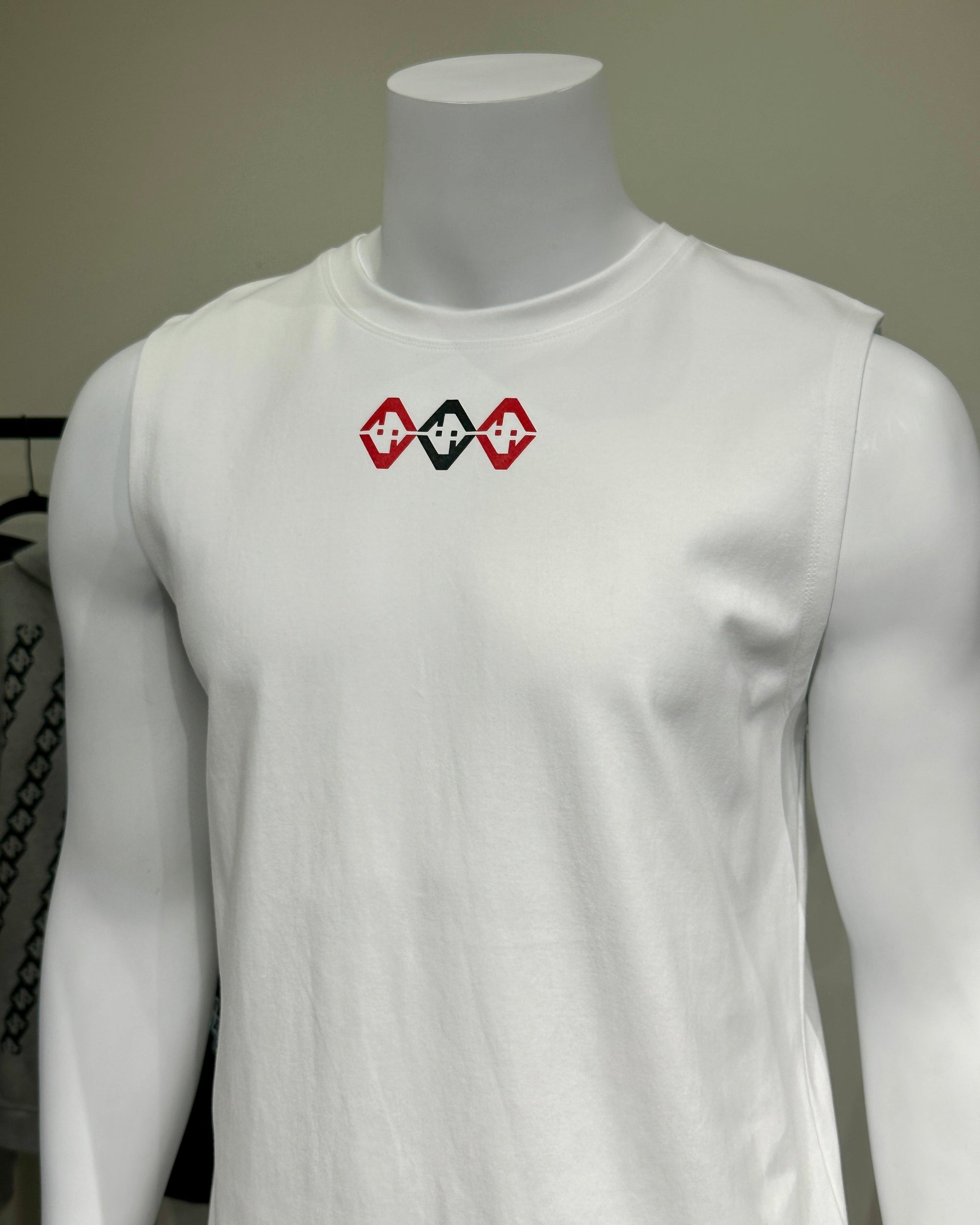 Ultra Diamond Fitted Sleeveless (White &amp; Red)