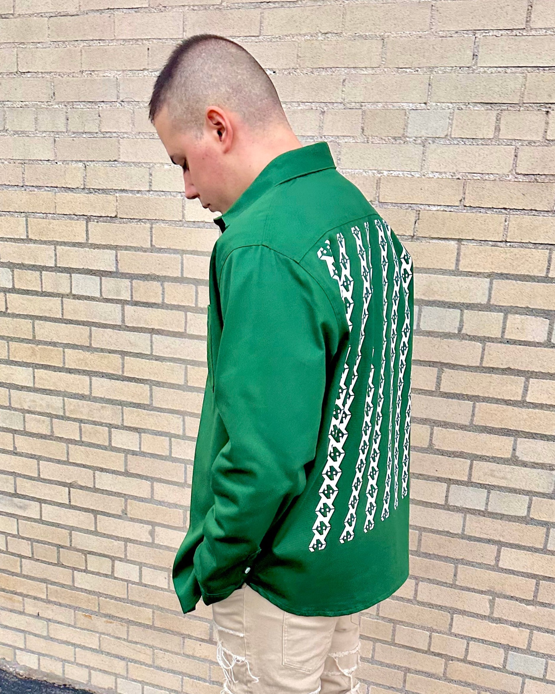 Chain Backplate Shacket (Green)