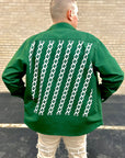 Chain Backplate Loose Cut Button Up (Green)