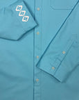 Diamond Stamp Loose Cut Button Up (Teal)