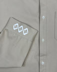 Diamond Stamp Loose Cut Button Up (Beige)