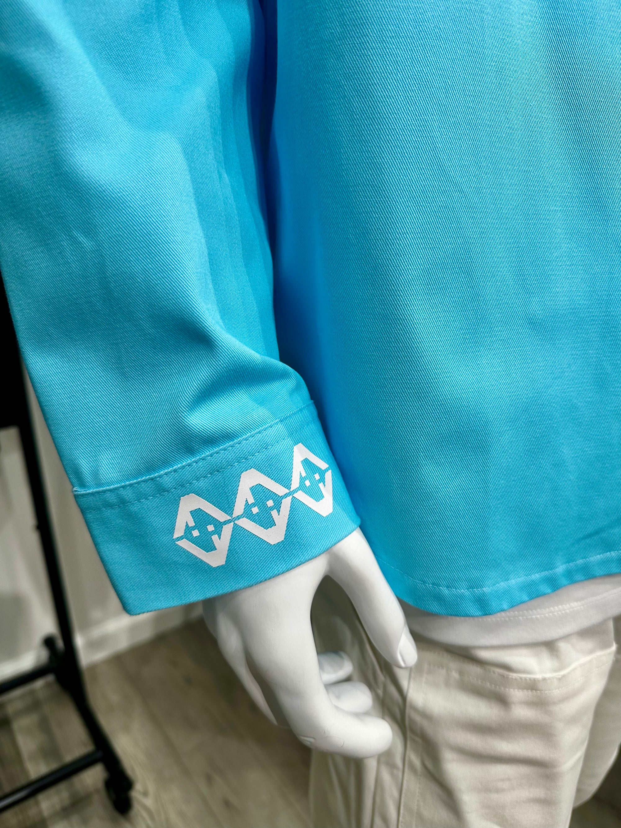 Diamond Stamp Shacket (Teal)
