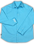 Diamond Stamp Loose Cut Button Up (Teal)