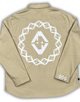 Diamond Stamp Loose Cut Button Up (Beige)