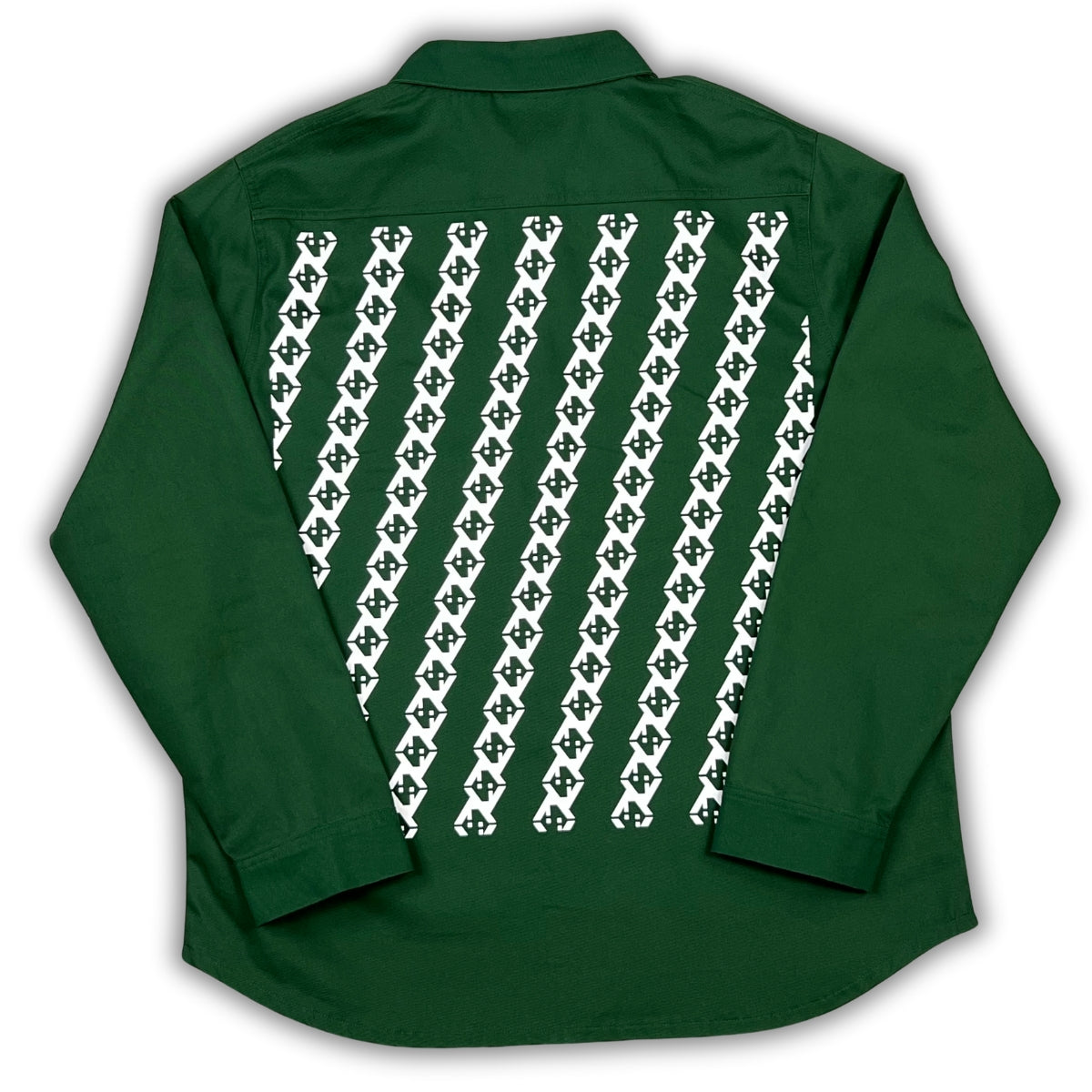 Chain Backplate Loose Cut Button Up (Green)