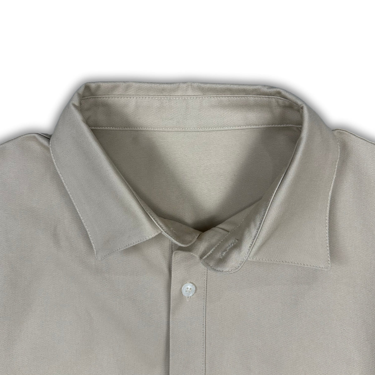 Diamond Stamp Loose Cut Button Up (Beige)