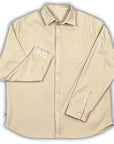 Diamond Stamp Loose Cut Button Up (Beige)