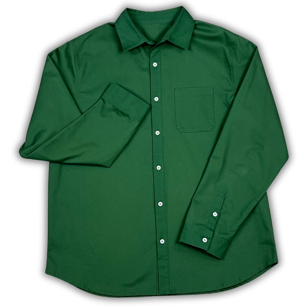 Chain Backplate Loose Cut Button Up (Green)